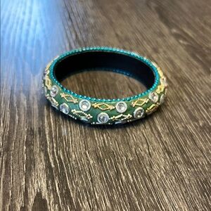 Green and Gold Filigree Bracelet